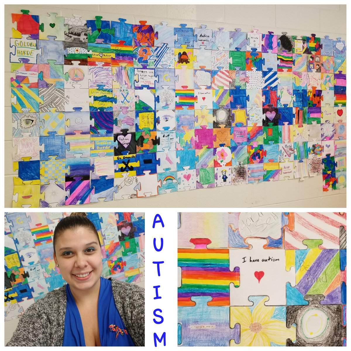 Horde_Ramirez's tweet photo. Granville Autism Awareness Day was a Success! Thank you to all you donated and participated in creating the big puzzle piece. https://t.co/ZYzoaD6g9Z