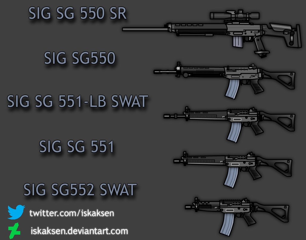 Iskaksen Sig Sg550 Sr Sniper Sg Sg551 Sg552 Swat Drawings In Flash Guns Drawing