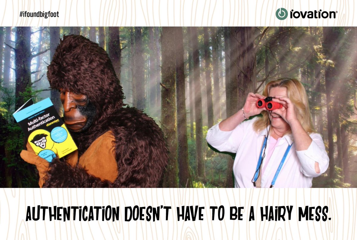 TU_TruValidate's tweet photo. Even #Bigfoot is making the move to #MFA, get your copy of the book @iovation booth 1939. #ifoundbigfoot #RSAC2018 https://t.co/wliwvorIH5