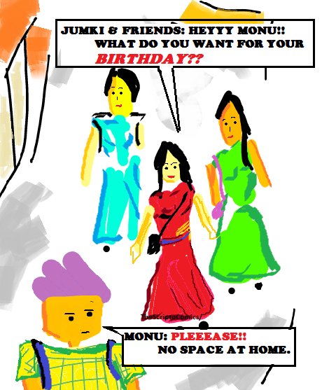 TheScriptoComic's tweet photo. ITS MONU'S BIRTHDAY AND MONU GOT TO BE KIDDING!!

#comicbooks #comics #cartoon #cartoonist #writerslife #writer #author #poetry #Artist #drawing #doodle #illustration #HAPPYBIRTHDAY #PhotoOfTheDay #MEMES #laughing #swag #cute #fun #funny #happy #thoughts #TheScriptoComics https://t.co/pHxuhtCojy