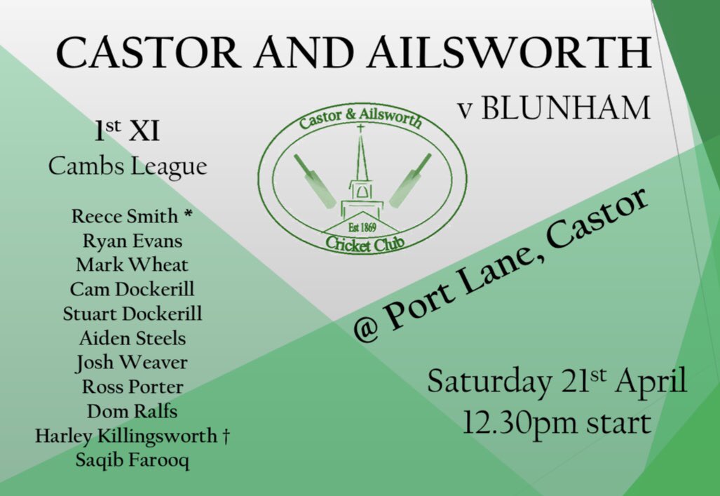 First game of the season on Saturday at Port Lane!
12.30pm start, and the bar will be open!
Come down and support the team while you enjoy a drink in the sun🏏🍻