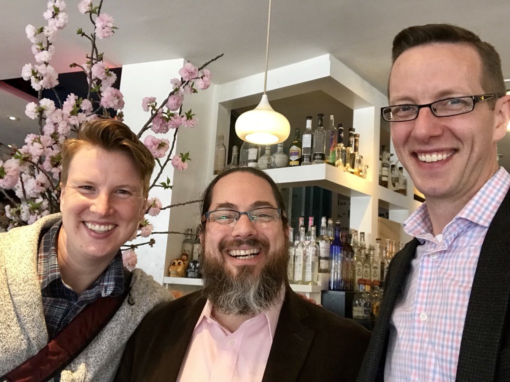 JohnAckerman78's tweet photo. First order of #AAS18 business: lunch with @socworkpodcast  &amp; @rucksackwnderer at Oyamel Covina Mexicana. Unreal. #tablesideguacamole #cevicheverde Fueled up and ready to roll! https://t.co/IZeIvHMSwK