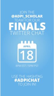 ADPi_Scholar's tweet photo. Only a few more hours until our FINALS chat begins! Use the hashtag #adpichat https://t.co/zwZDaNqxHF