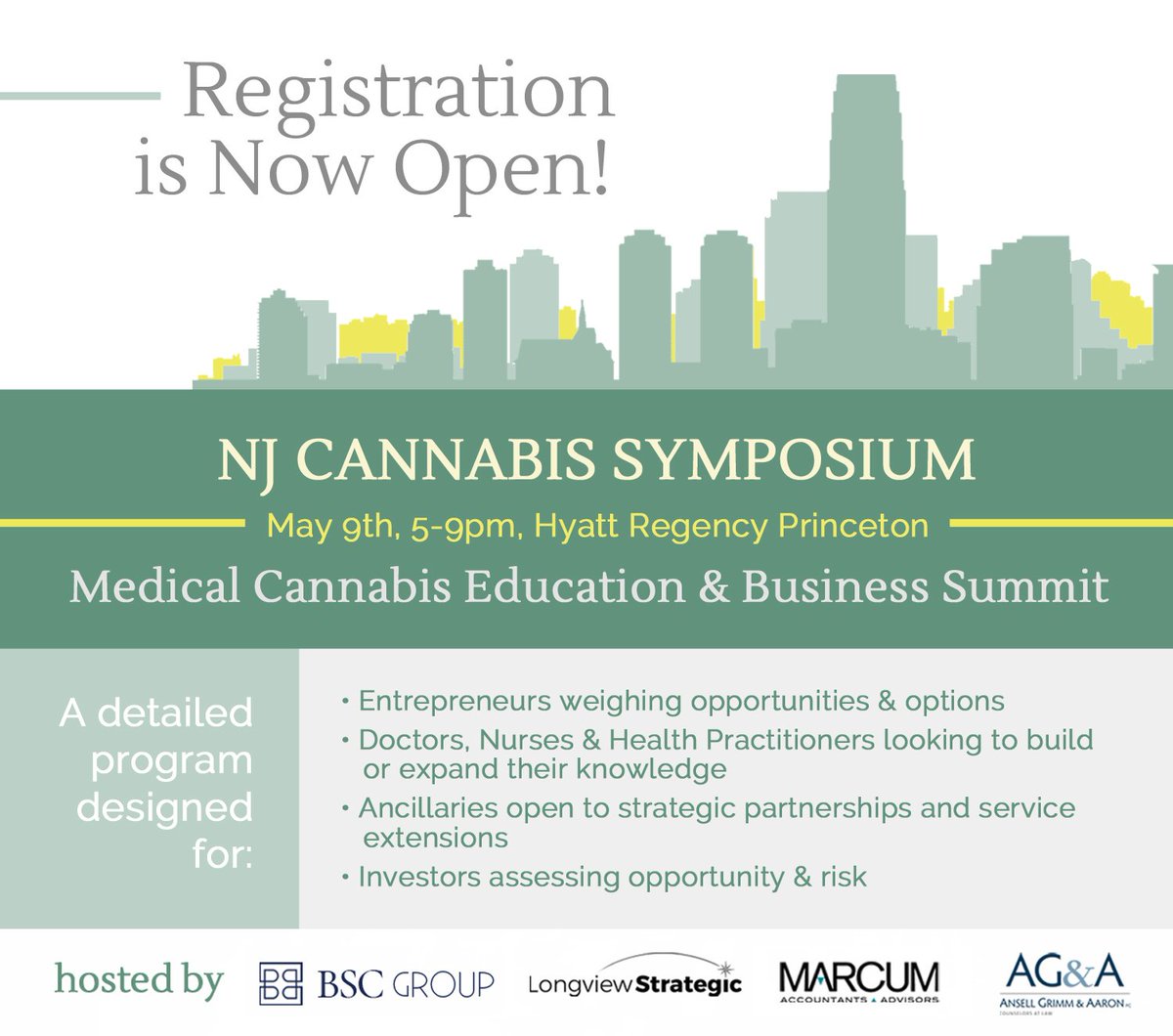 NJCSevents's tweet photo. Need to #learn the ins and outs of #MedicalCannabis , its efficacy, patient needs & business details of expansion in #NewJersey? We can help w that! https://t.co/PSaYgWJ3wv
#MJ4NJ #patientsfirst2018 #fairersaferNJ #MMJ #MedicalMarijuana #Cannabis #Medicine #Healthcare #NJ #Jersey https://t.co/WPg6a3pWNj