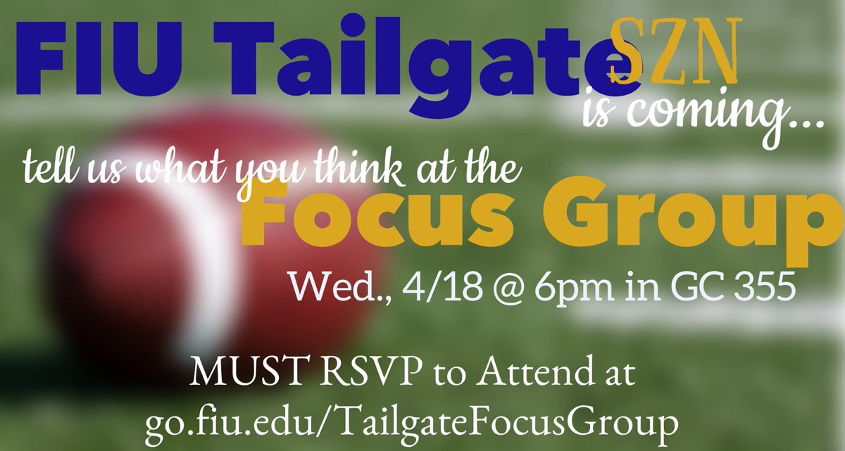 Do you have input on how to make tailgates better?Well RSVP for the focus group tonight at 6PM🏈