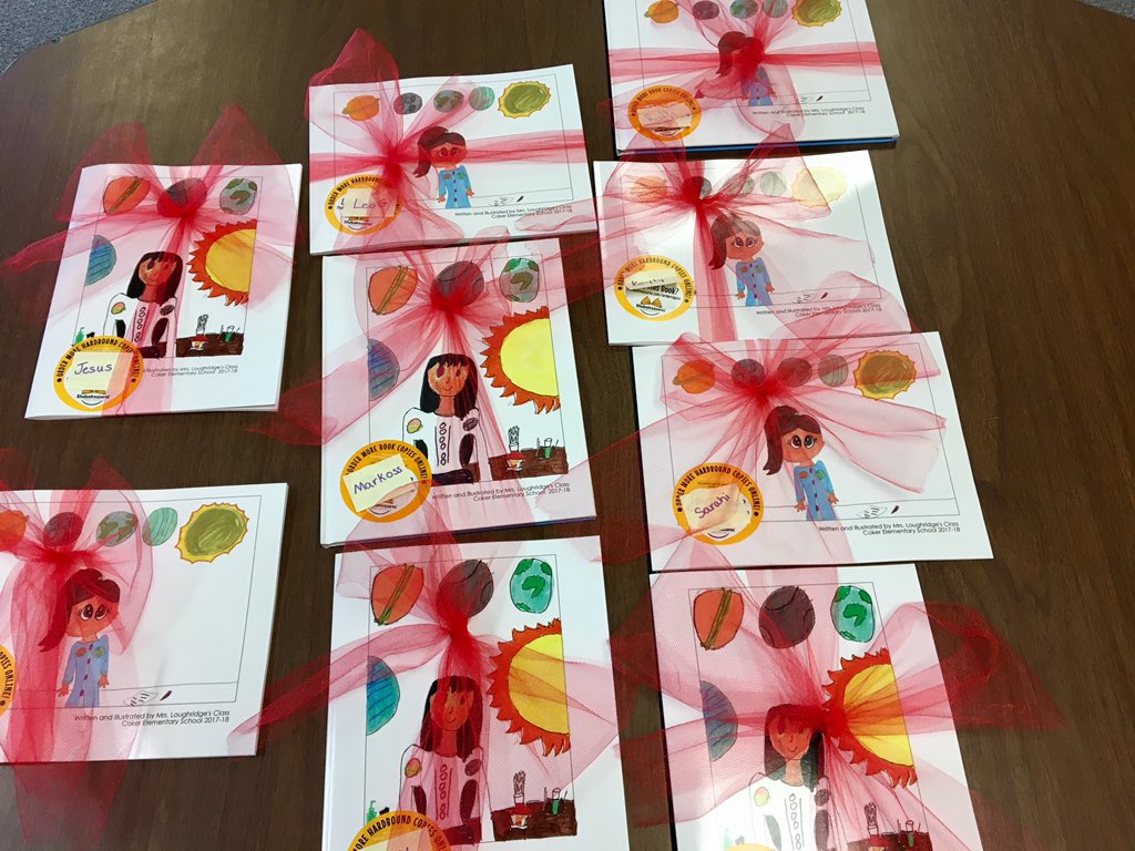 MurrayESOL's tweet photo. My published authors are going to be so excited tomorrow!!! #murrayproud #cokerelementary #studentreasures https://t.co/26ldXjJb7P