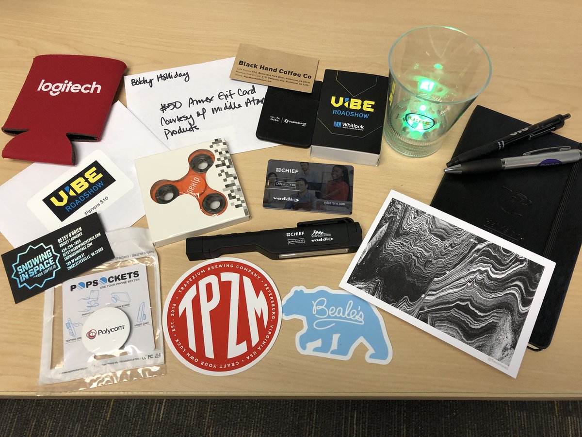 BobbyHolliday's tweet photo. VIBE Roadshow swag, thx for the great conference, see you next year #WhitlockVIBE https://t.co/3A4pWGJlt8