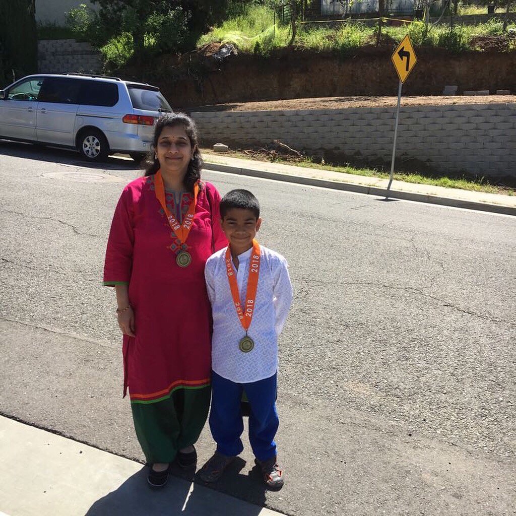 Medals for reciting Bhagavadgeeta Verses with Kiddo. #proudmoment
