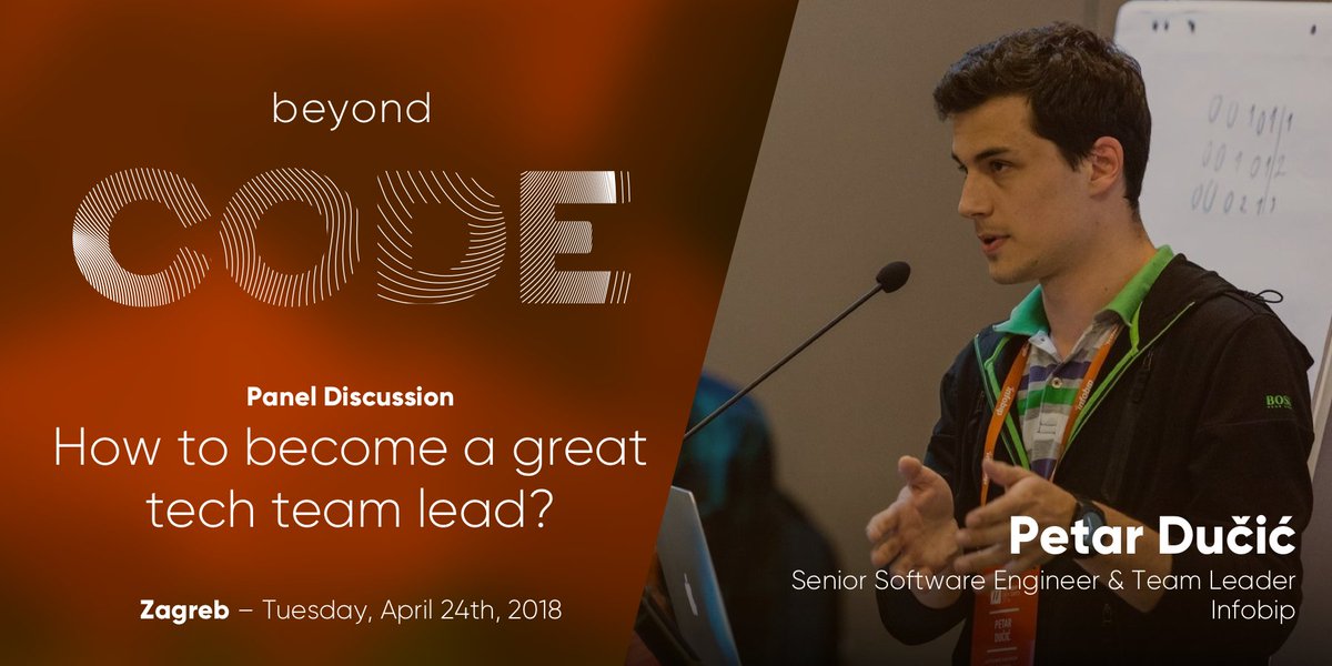 BeyondCodeEvent's tweet photo. Meet our last but still awesome panellist @petar_ducic a senior software engineer &amp; team lead at @Infobip. Petar is full of energy &amp; motivation to share his knowledge with others. Come to @hub385 on 24th of April to listen to panel about becoming team lead https://t.co/uYUw8JL9EJ https://t.co/pL0umc2v82