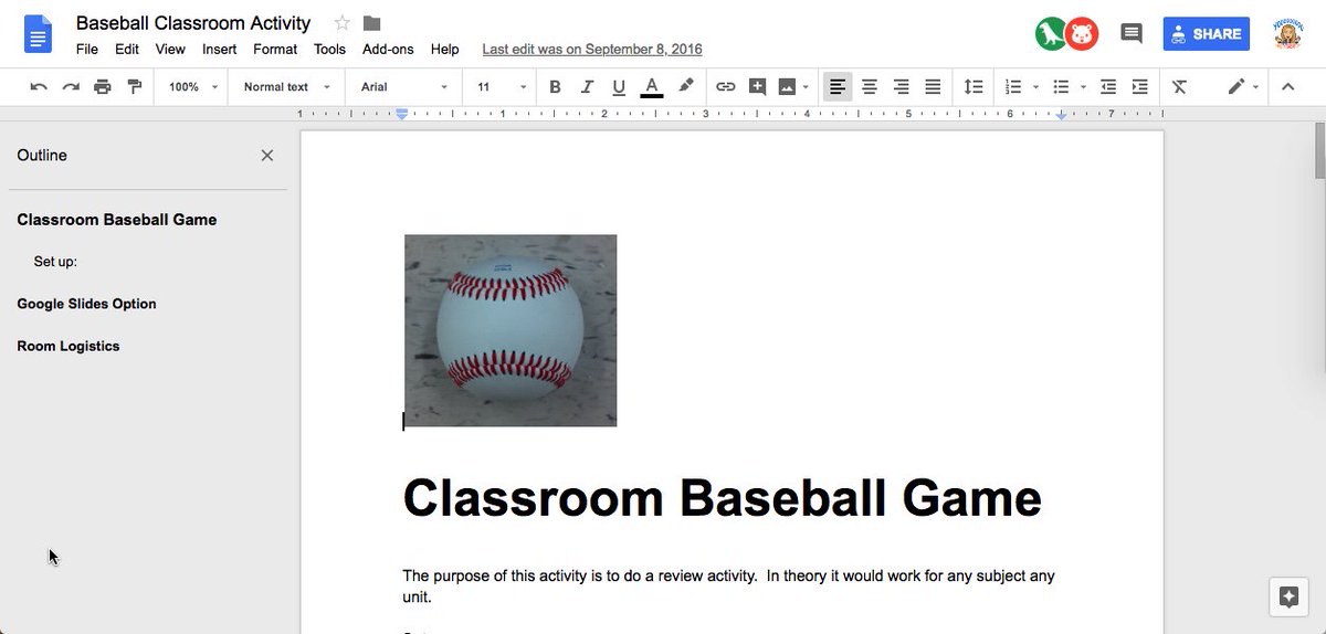 alicekeeler's tweet photo. Classroom baseball activity https://t.co/q0v9Gpreq1 #googleEDU https://t.co/otu80m5hzP