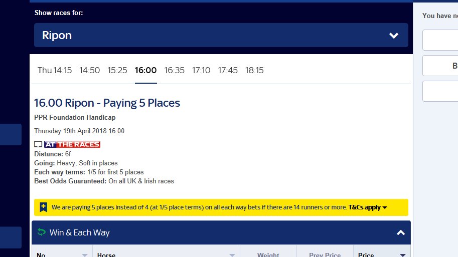 seathesam's tweet image. Very good from @SkyBet for tomorrow's #FoundationHandicap at @RiponRaces #Fiveplaces #YesPlease