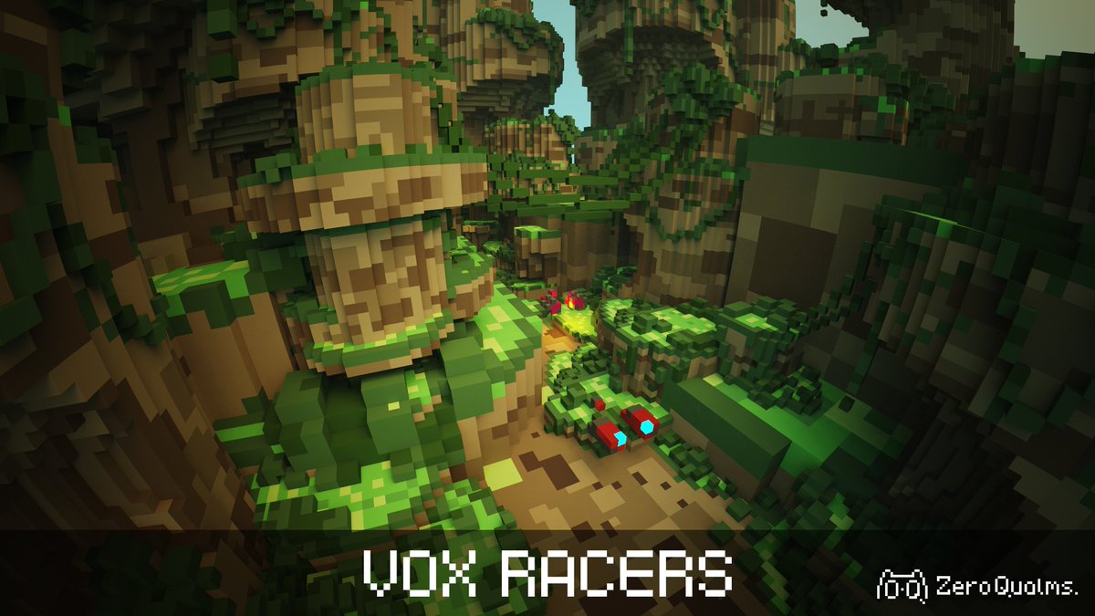 _jskoob's tweet image. Here's some miniature voxel concept art for our game #Voxracers in prepearation for the #DareAcademy submission.  I think a jungle would be pretty fun to zoom around in. #gamedev #indiedev #gamedevelopment  #indiegame  #photoshop #voxel #voxelart #magicavoxel #gameart #conceptart