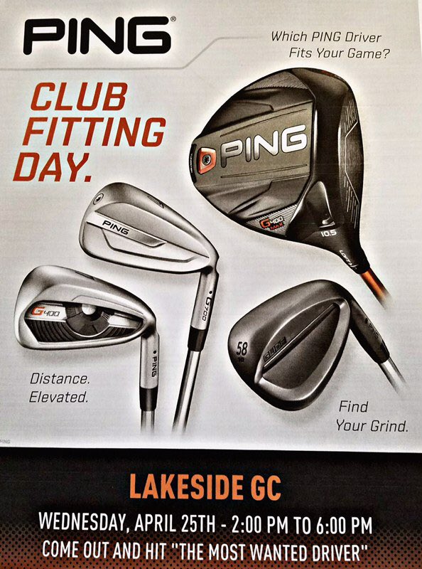 LakesideWB's tweet photo. Come check out @PingTour latest and greatest golf equipment during our Ping Demo Day next Wednesday from 2pm-6pm. #PINGFittingMatters #pinggolf #lakesidegolfcourse https://t.co/2w0o6oFt7B