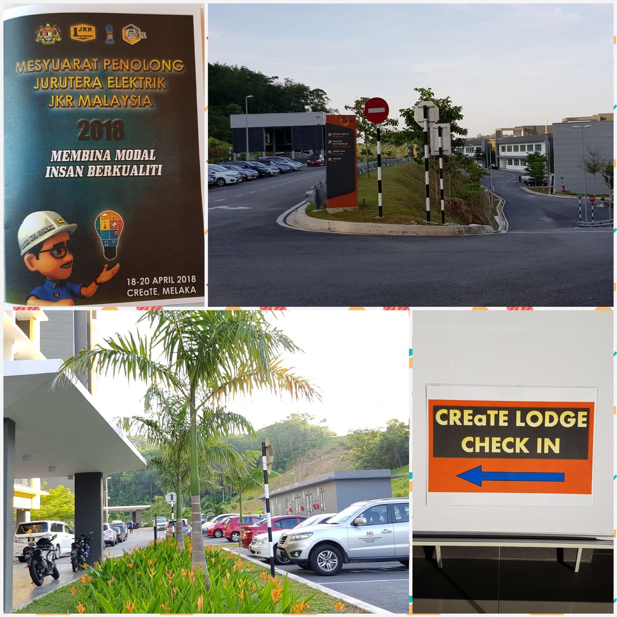 Menginap di Pusat Kecemerlangan Kejuruteraan &amp; Teknologi <a href="/CREaTEJKR/">CREaTE</a> selepas perasmian Mesyuarat Penolong Jurutera Elektrik <a href="/JKRMalaysia/">JKR Malaysia</a> 2018. Pusat dgn fasiliti lengkap utk latihan, kajian &amp; kecerdasan minda. KPI CREaTE utk setanding dgn dua centre of excellence lain di dunia.