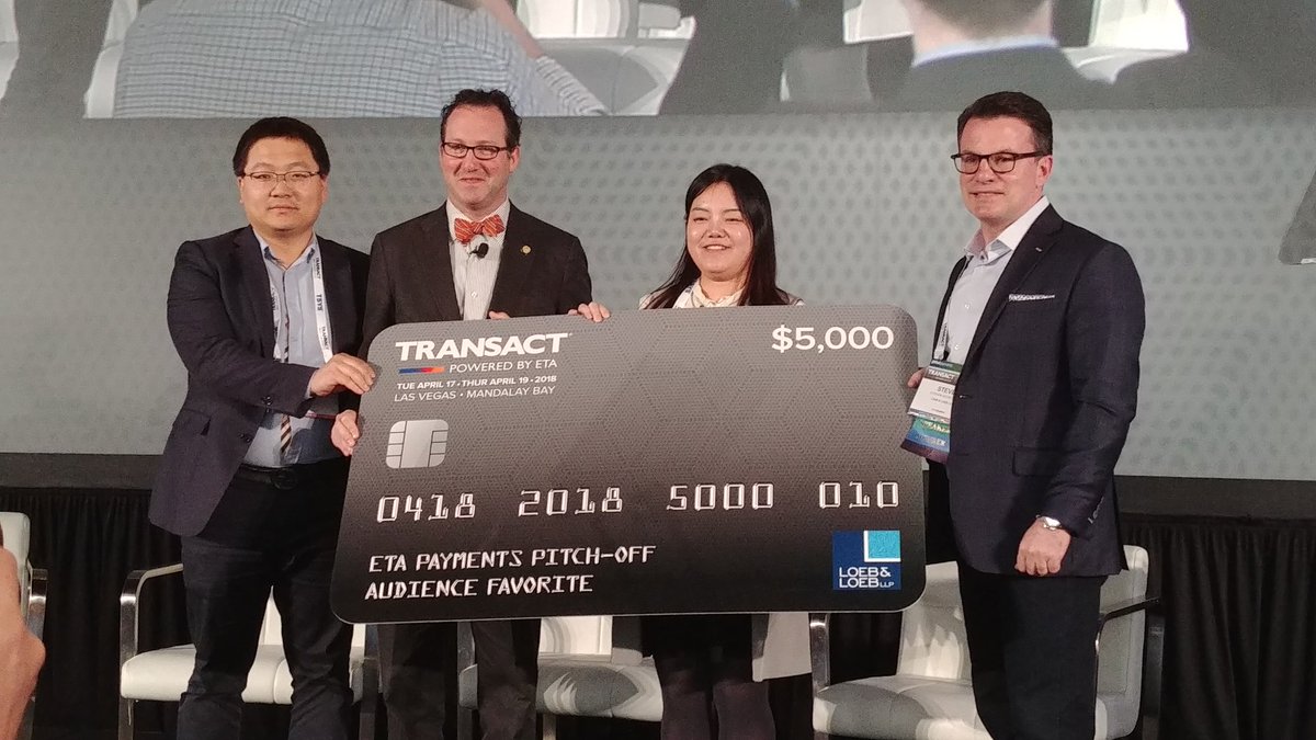 TRANSACTShow's tweet photo. Congratulations to our winner of the Payments Pitch-Off Fan Favorite Award @menusifu ! https://t.co/xklZtRZJxv