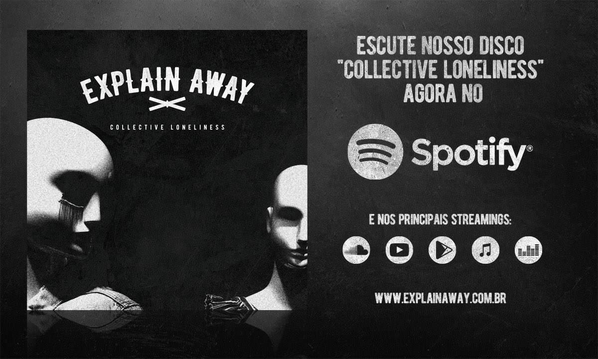 explain_away's tweet photo. Agora existimos. Confere lá como ficamos bonitos! Escute, siga e se quiser compartilhe. >< https://t.co/cTVaQrjffK #spotify #deezer #itunes #googleplay #youtube #soundcloud #bandcamp #explainaway 🤘 https://t.co/S2oVzIZ8lp