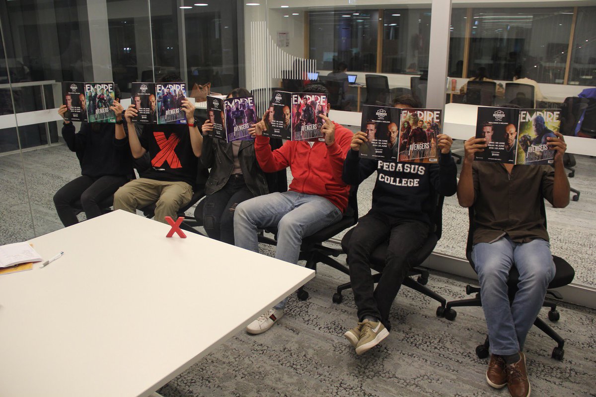 EmpireAust's tweet image. Empire reader Ruby Dong &amp;amp; friends lining-up with our 6 collectable @Avengers: Infinity War covers! Sez Ruby: "Achievement Unlock: Exclusive covers are all collected - not as difficult as collecting all the Infinity Stones."

#Avengers #InfinityWar #Marvel #MCU #IronMan #Thor