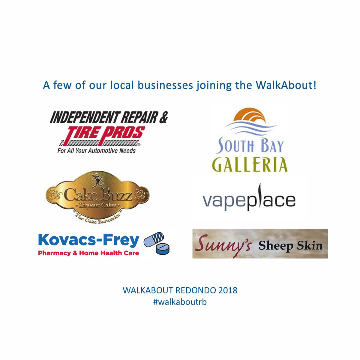 NRedondoBeachBA's tweet photo. Come meet neighborhood businesses at WalkAbout --> SATURDAY, MAY 5, 2018. FREE. Lunch, prizes, special offers. INFO AT: https://t.co/f7LrksiP36
@SBGalleria @kovacsfrey @CakeBuzzLA @vapeplace
#free #event #walkaboutrb #redondobeach #community #walking #businesses https://t.co/Yxju3hpS1V