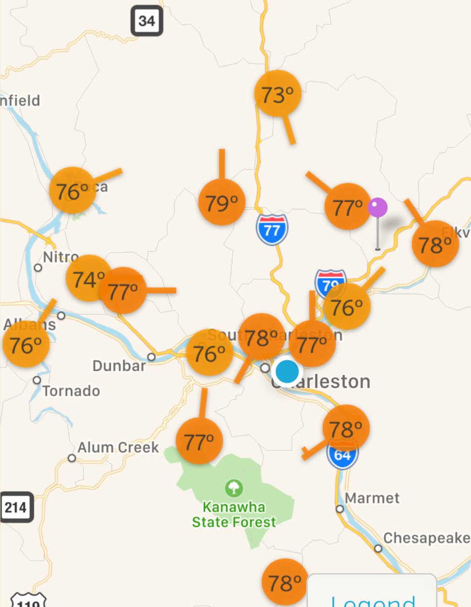 BrandonWxWCHS's tweet image. Overachieving temps thanks to the strong April ☀️! 

Really nice out 😎 #WunderMap #weatherunderground