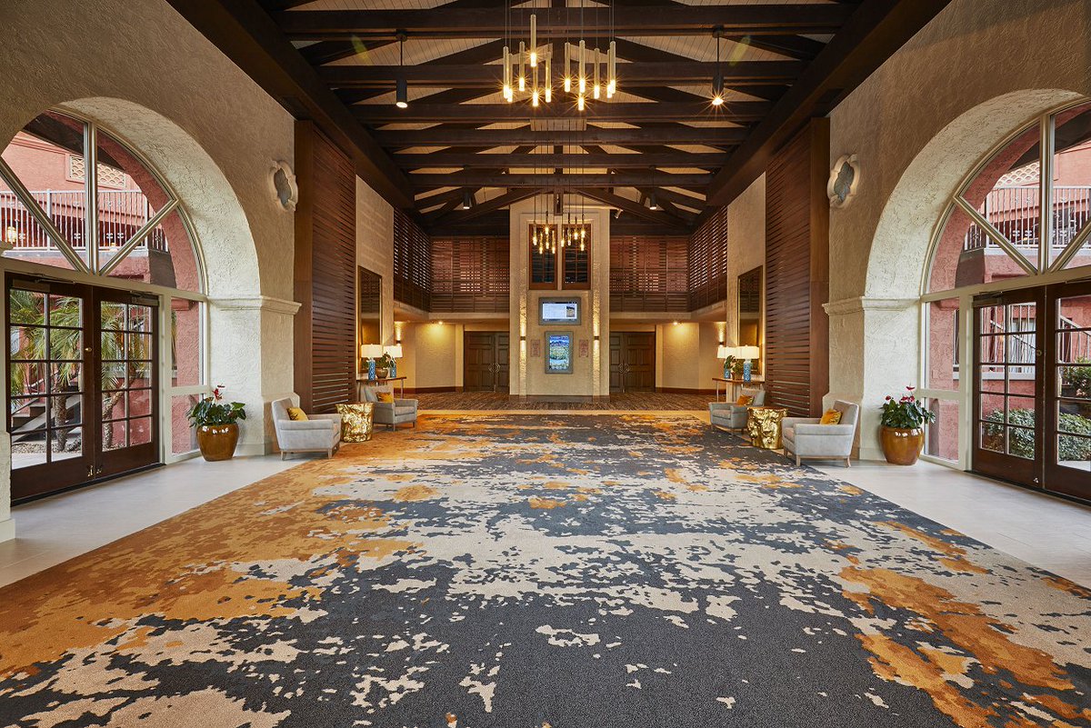 ShawContract's tweet photo. Custom carpet inspired by the textures &amp; tones of the desert vistas stands out in this Arizona resort lobby. #hospitalitydesign https://t.co/Vm1i3FKbKF