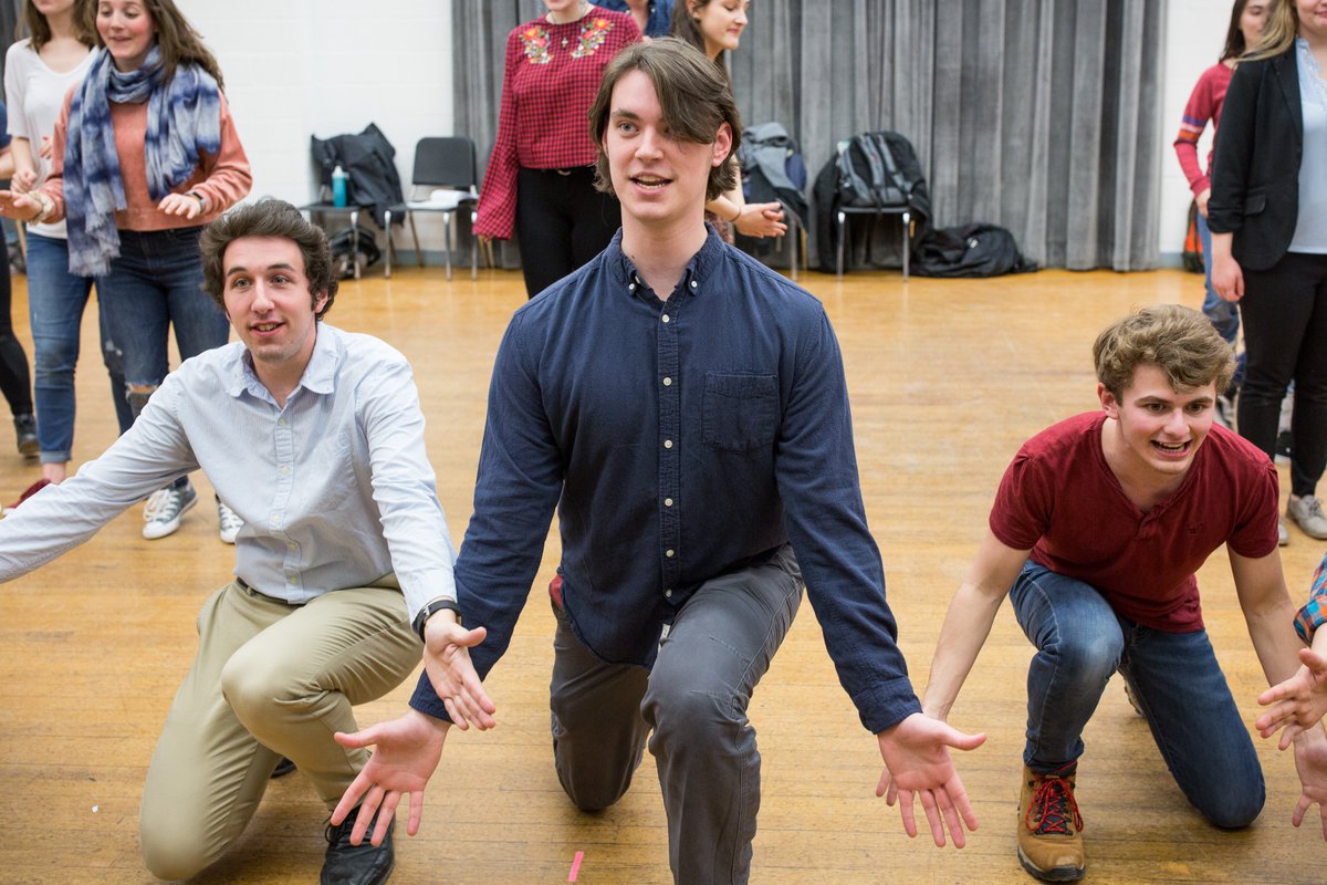 CraneOperaEns's tweet photo. What are Tristan Lesso, Matt Hogan and Ron St. John III trying to pick up?  Could it be tickets to see PIRATES OF PENZANCE this weekend? Tickets at CPS Box Office 315-267-2277, online at https://t.co/ym8MtzUWRp , or visit the PAC! #SUNYPotsdam #potsdamproud #MakeItCrane https://t.co/OJs8paEjcL