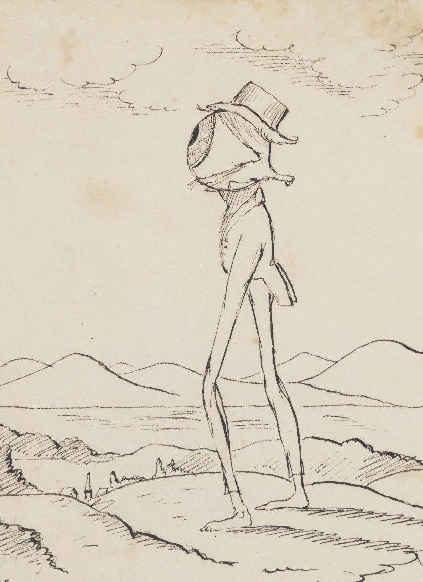 Merican_Lit's tweet photo. Found this gem on @Wikipedia. A sketch inspired by Emerson's words in "Nature": "I become a transparent eyeball; I am nothing; I see all; the currents of the Universal Being circulate through me; I am part or particle of God." https://t.co/hP9iiQjWZB https://t.co/c7ZGGDGLCT