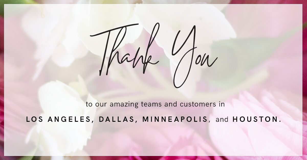 WeddingtonWay's tweet photo. This Sunday 4/22, four of our shops will close their doors. We’re so grateful for our talented teams in LA, Dallas, Minneapolis, &amp; Houston, and for our customers who allowed us to be a part of their big days. 💕
For more updates on upcoming store closures: https://t.co/v4Mu7ikkQG https://t.co/77oeGbdgQd