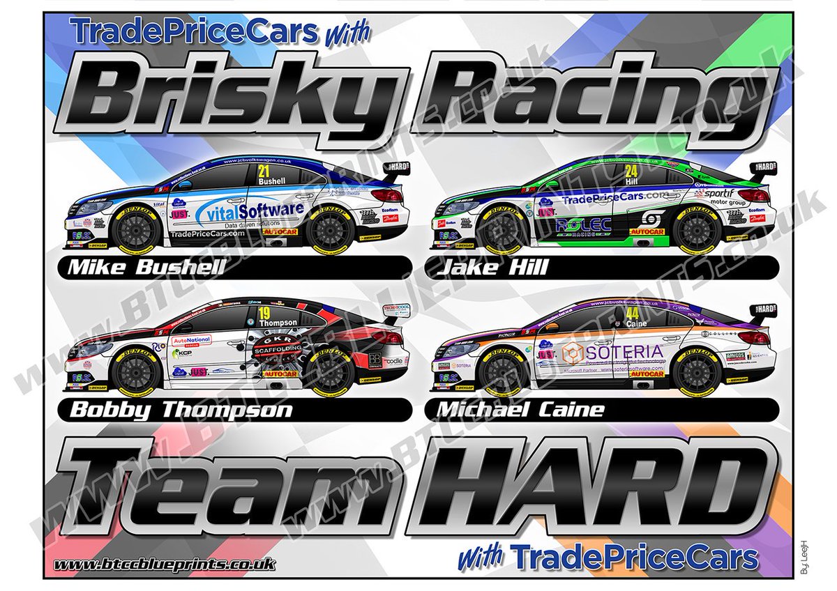 BTCC Team HARD 2018 poster! 😊 <a href="/TeamHardRacing/">Team HARD. Racing™</a> @TPCracingBTCC <a href="/JakeHillDriver/">Jake Hill</a> <a href="/MBushellRacing/">Mike Bushell</a> <a href="/BTMotorsport/">Bobby Thompson</a> <a href="/CaineMotorsport/">Michael Caine</a> @BriskyRacing Available on our website! btccblueprints.co.uk/shop