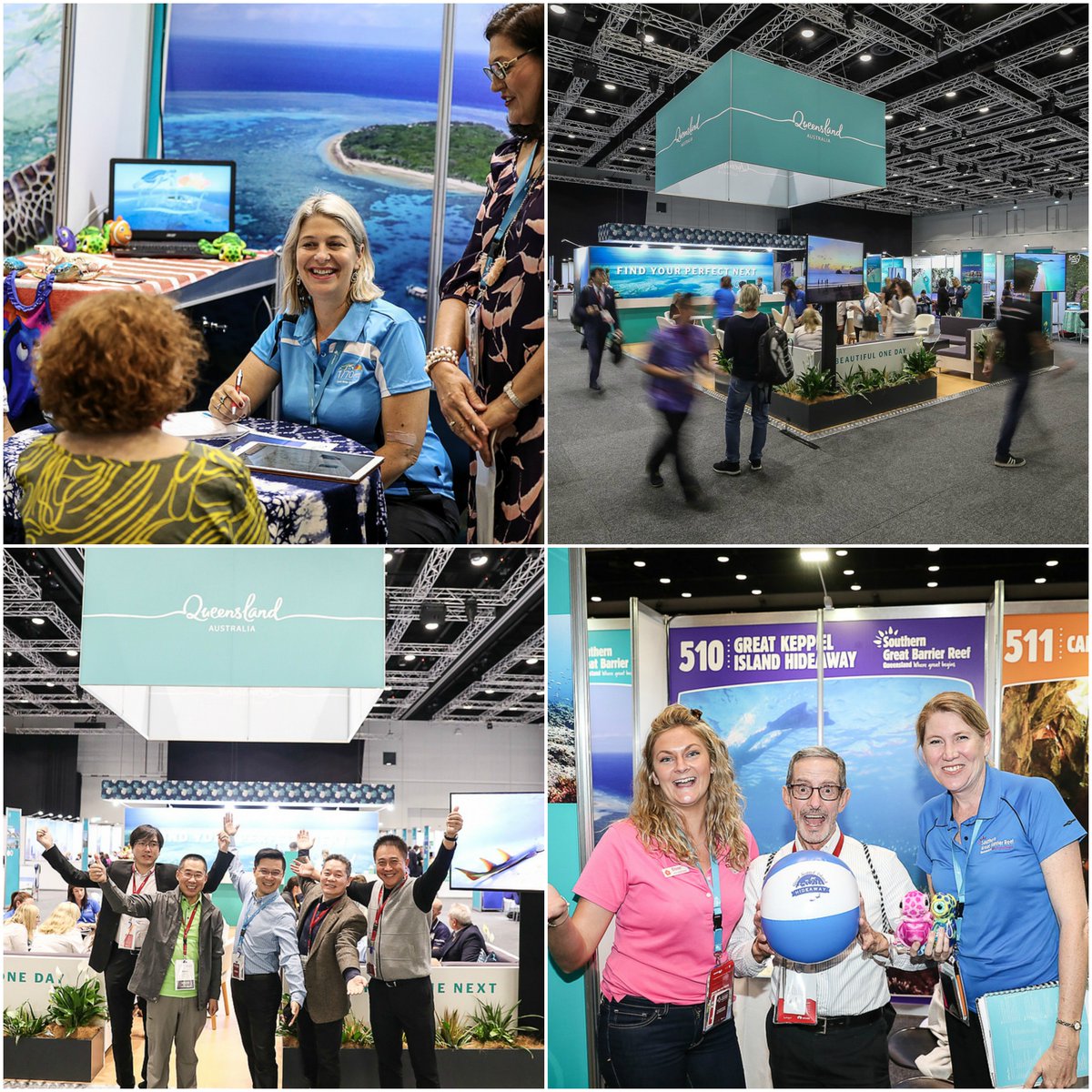 teqld's tweet photo. Close to 150 #Queensland sellers are spruiking the best address on earth to 650+ international buyers from more than 30 countries this week at the Australian Tourism Exchange #ATE2018 @TourismAus https://t.co/COzQd79FtI