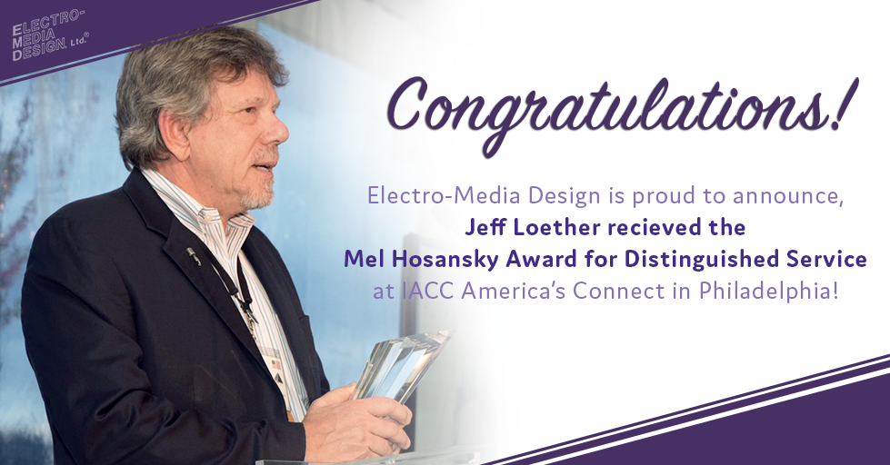 ElectroMedia_AV's tweet photo. Congrats to @JLoether! He received the Mel Hosansky Award for Distinguished Service! at #iaccconnect18! https://t.co/NnYBSWjQSO