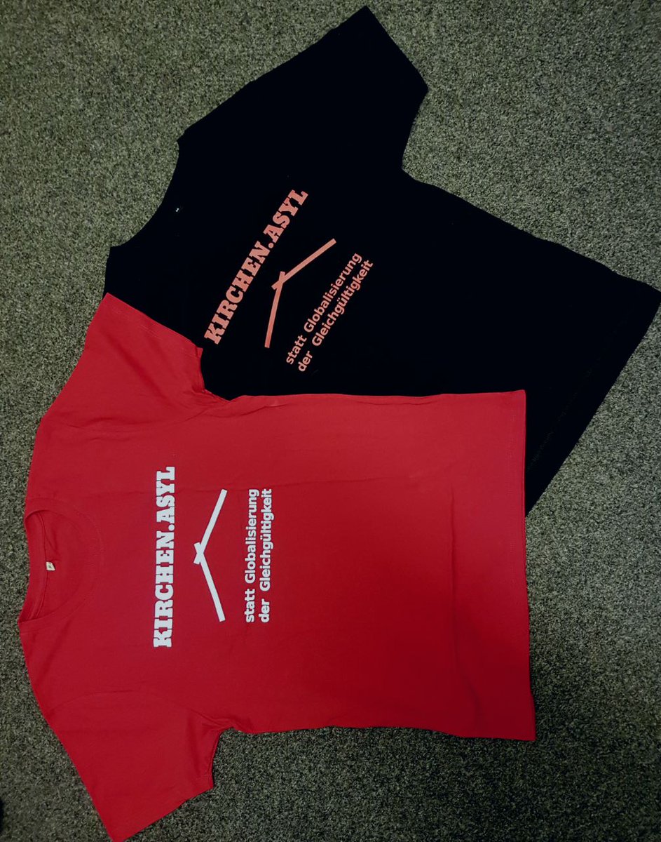 ITP_Muenster's tweet photo. Unsere neuen T-Shirts für die #Kirchenasyl - Charmeoffensive sind fertig!
Ihr könnt sie gerne in den Größen S M L XL und XXL für 10,- bestellen unter kontakt(ät)https://t.co/7mlS8fdmh1
Kirchenasyl heißt Menschenrechtschutz! #stopdeportation #welcome2stay #RefugeesWelcome https://t.co/dnzPiSvtKr