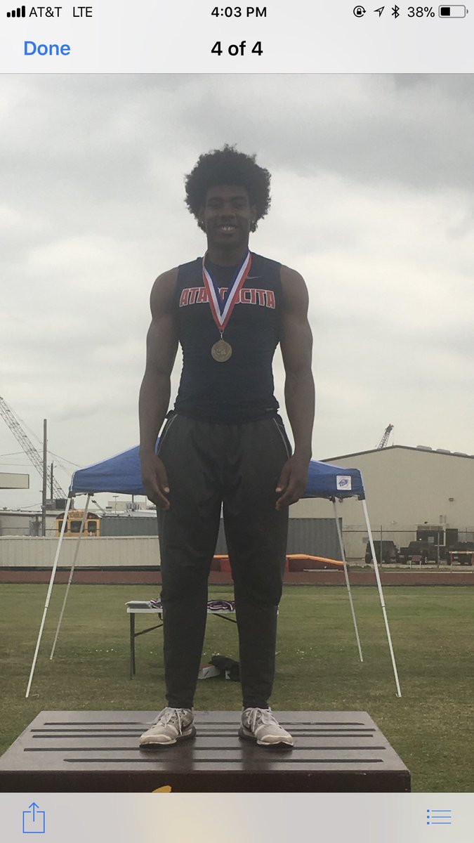 Travian Blaylock wins triple jump. Regional Qualifier.