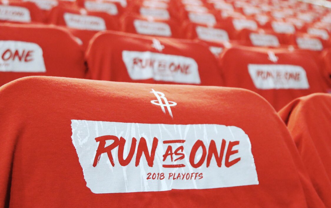 Tonight! Game 2! Let’s go <a href="/HoustonRockets/">Houston Rockets</a>! Fans at the game tonight get one of these Playoff Tees from <a href="/reliantenergy/">reliantenergy</a>. Be there. Cheer loud. #RunAsOne #NBAPlayoffs