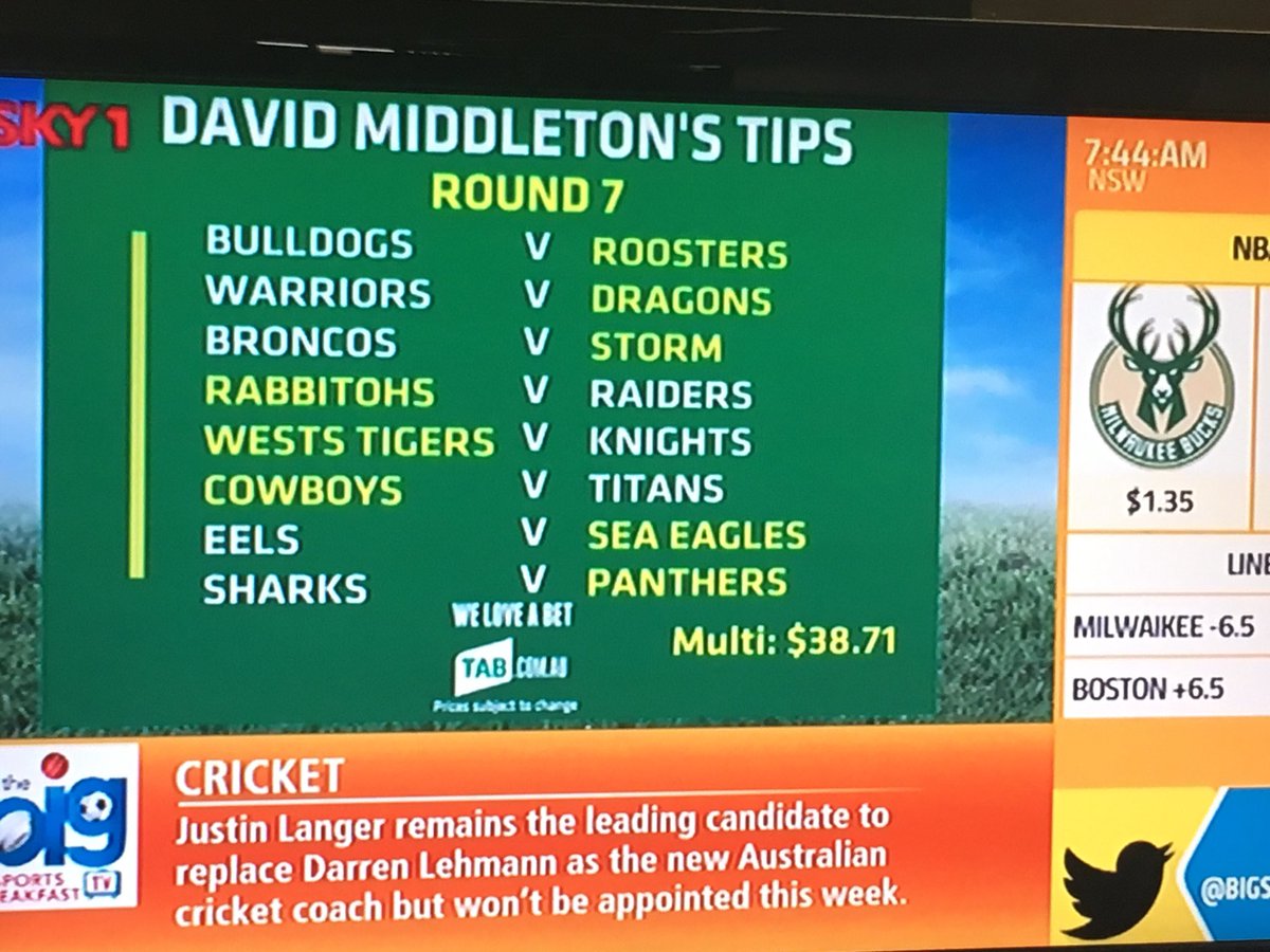 hoodooguru81's tweet image. Another week of @Middleton_David NRL tips on @BigSportsBrekky and another 8 x faves tipped. 
A proud graduate at the @garyharleysky school 👏🏻 👏🏻 
#spellplease
#data
#statistics 
#😴