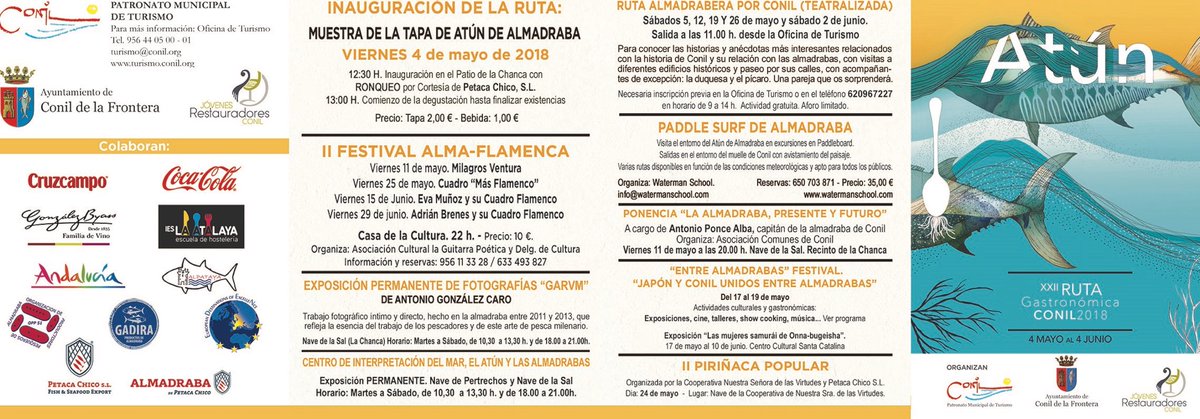 Conil_Turismo's tweet photo. Vente a #Conil a la #RutadelAtün, disfruta de la rica #gastronomia gracias al #atún #rojo de #almadraba y enriquece tu #experiencia con alguna de estas actividades https://t.co/CL7sBCPQ6O