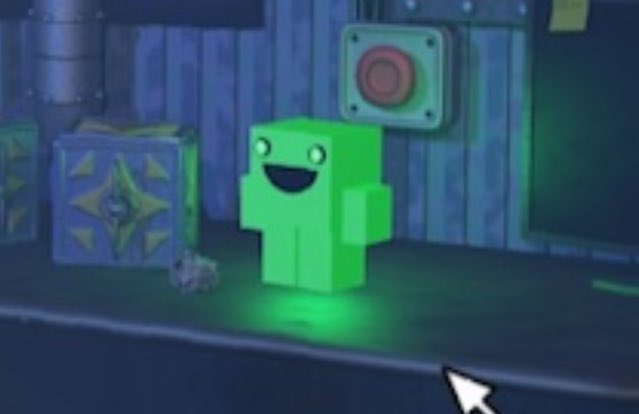 Nerd1279's tweet photo. @heavenly_roads One last question: who is the little green dude you can sometimes see on the desk? https://t.co/ncOnJXxomC