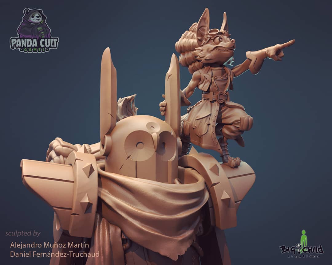 Daniel_Blue_Ice's tweet photo. Here you have some renders of the 54mm figure I proudly scultp with my BigChild mate @4lex_0z . More info in Panda Cult Games. .
.
.
.
.
#bigchildcreatives #pandacultgames #miniatures #zbrush #artworks #wargames #fox #stylized #bust #zbrushcentral #miniatura #paintingminiatures https://t.co/gxuVmrexlQ