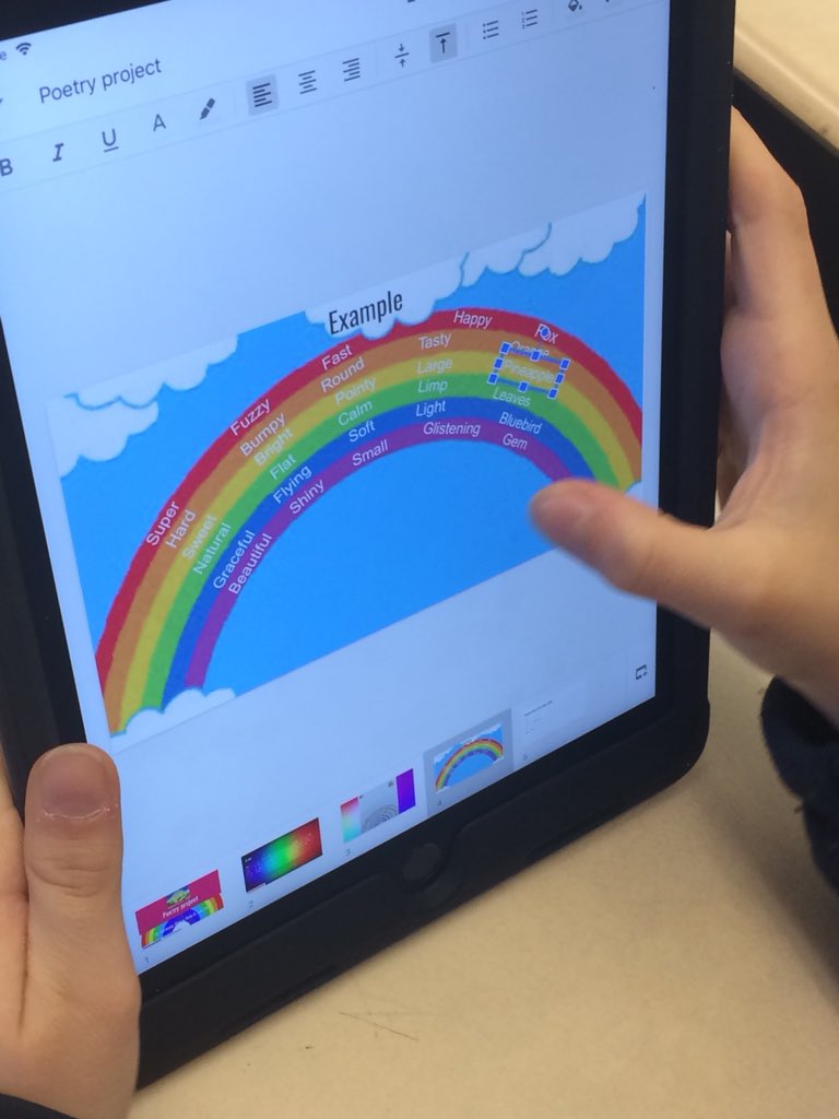 UnicornsRead's tweet photo. Checking out #poetry in @UHingemieELA ‘s #5thGrade class #MusicShufflePoetry #CreateYourOwnFormOfPoetry #TeachTheClass #Application #Collaboration #Creativity https://t.co/3FDansGT9C