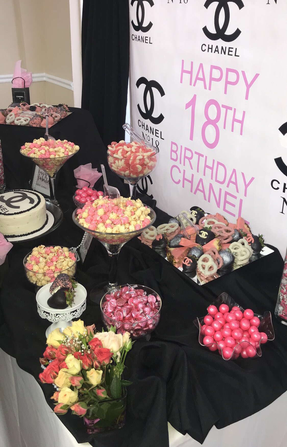 Candygirl Creations on X: #chanel 18th Birthday dinner #simple lay # cocochanel #flowers #pearls #diamonds #18thbirthday loving my perfume # centerpieces #eventstyling #decor #decoration #chaneldecor #chaneldetails  #pink #chanelbirthday #candygirl