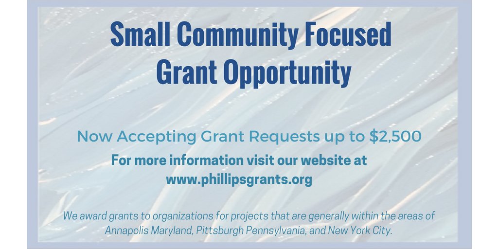 PhillipsGrants's tweet photo. Only 13 days left for our small grants initiative for Maryland, NY, and Pittsburgh nonprofits. #philanthropy #nonprofit https://t.co/RuakWW7BRD