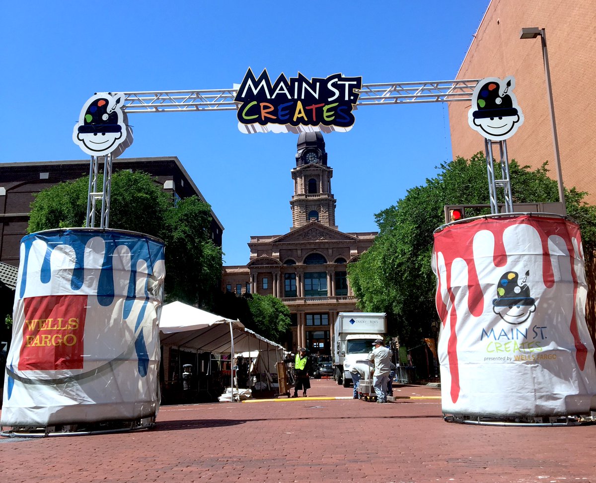 mainstreetarts's tweet photo. Sneak peek! Preparations are underway for #MainSt2018! See you TOMORROW in @DTFortWorth! π¨πΆπ΄π #ExperienceMainSt https://t.co/RFmvrlQBLU