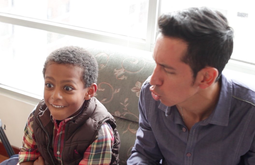 2DaysInQuito's tweet photo. Our first rehearsal with our littlest #superstar and actor in our #production! Today our #protagonist Toño broke the ice with his son, little Rafael, by performing some very important facial exercises! #Acting #Filmming #Ensayos #Filmmaking #Film #IndieFilm #Actors #Director https://t.co/S21tPMHnnH