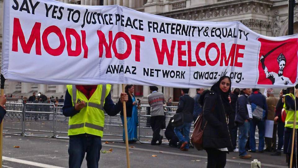 punjab_spectrum's tweet photo. #ModiGoBack #modiprotest #JusticeforAsifa #FreeJaggiNow #ModiNotWelcome #ModiInUK https://t.co/4SZpIDvbMR