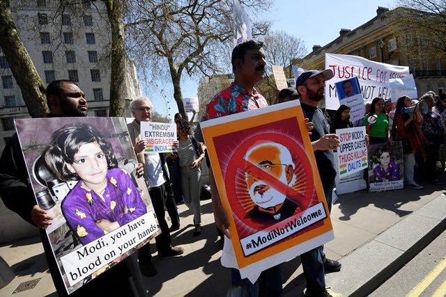 punjab_spectrum's tweet photo. #ModiGoBack #modiprotest #JusticeforAsifa #FreeJaggiNow #ModiNotWelcome #ModiInUK https://t.co/tuyvXm6Wqx