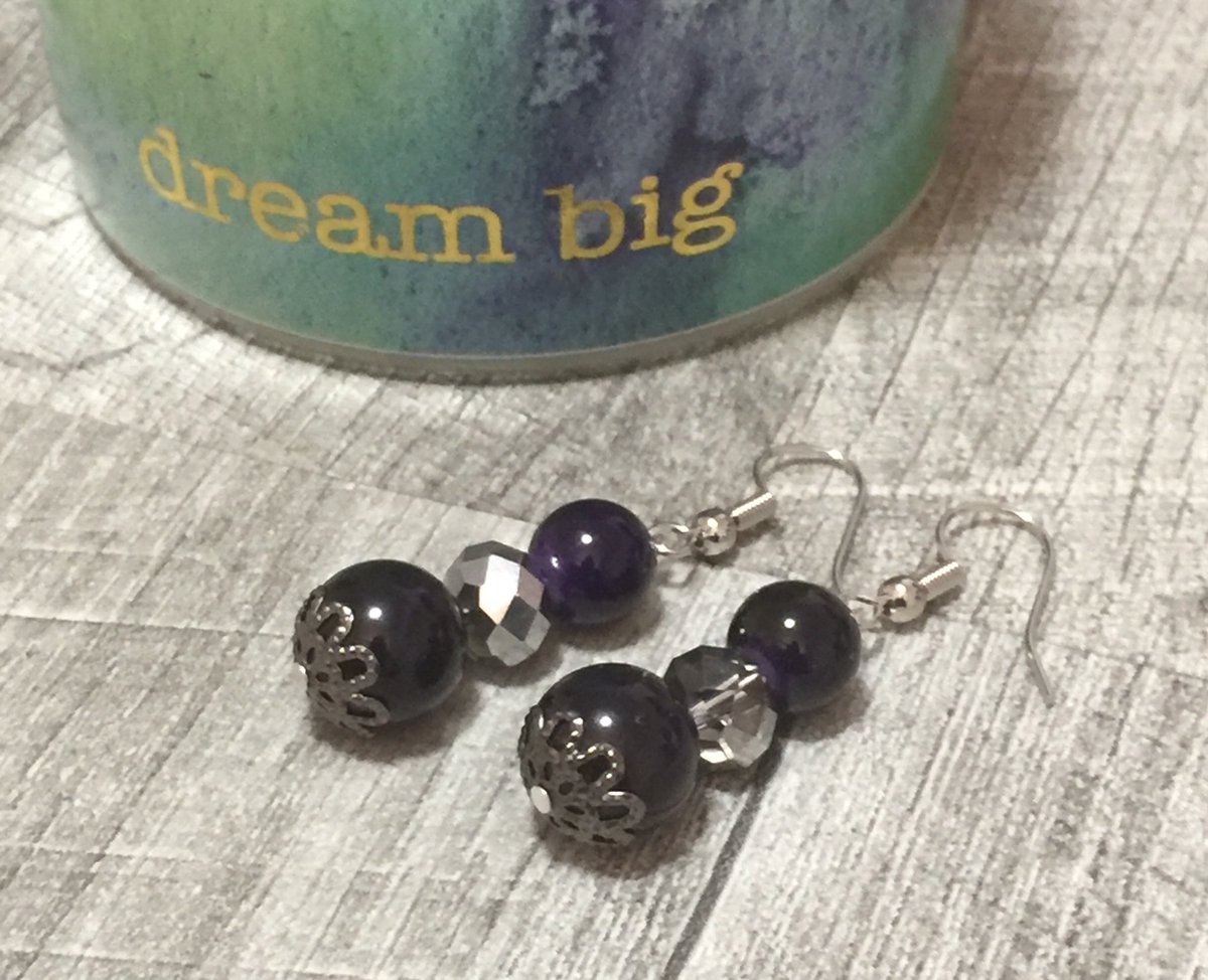Deep Purple Agate Earrings...a pair for all occasions🛍 Spring into the Bai Design 15% off Sale! @bai_design come check us out😉!!!                            #purpleagate #purple #agateearrings #funearrings #dressyearrings #nightoutearrings #earringsforsale