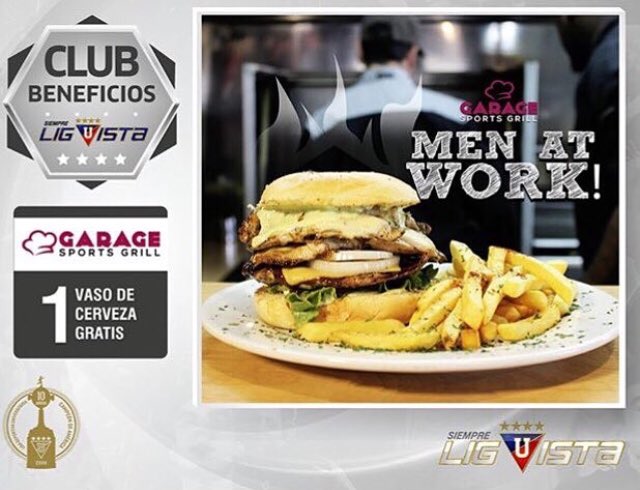 LiguistaOficial's tweet photo. Aprovecha tus beneficios por ser parte de #Liguista 2018 y disfruta de un gran menú futbolero en el @GarageSportsEc 

👉🏻Presenta tu tarjeta Siempre Liguista y recibe: 

✅ 1 vaso de cerveza gratis por la compra de un plato fuerte #LDU https://t.co/dSdt57B17W