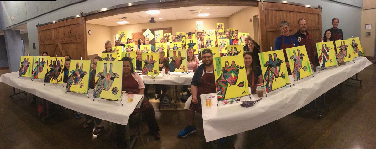 So much fun painting “Mosaic Giraffe” at the <a href="/marylandzoo/">Maryland Zoo</a> tonight. Cheers! #wherethewildthingsart