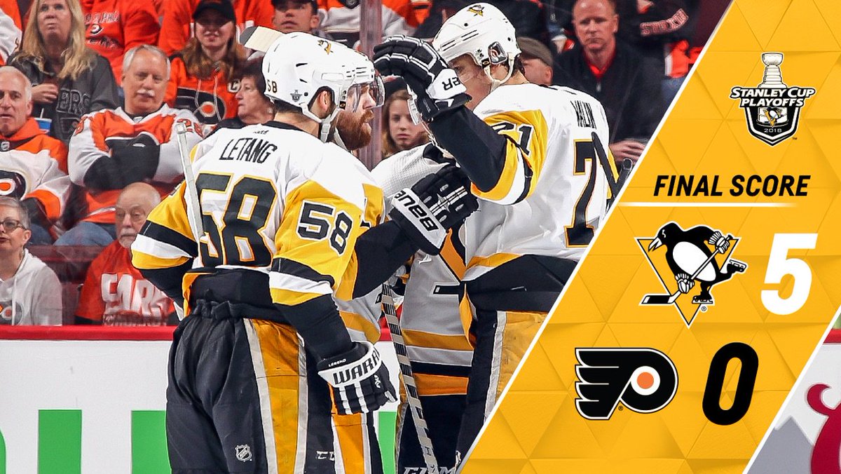 PENG-WIN IN THE CITY OF BROTHERLY LOVE! 

Pittsburgh takes the 3-1 series lead as they head back to the City of Champions for Game 5.