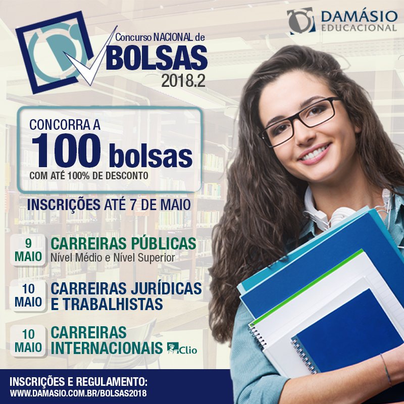 cursodamasiojua's tweet photo. #ConcursoNacionaldeBolsas #IssoéDamásio
Obtenha descontos e estude no curso com os mais altos índices de aprovação no país!
Inscreva-se agora > https://t.co/Ml7uP5FL7O … https://t.co/laJB5H8zXh