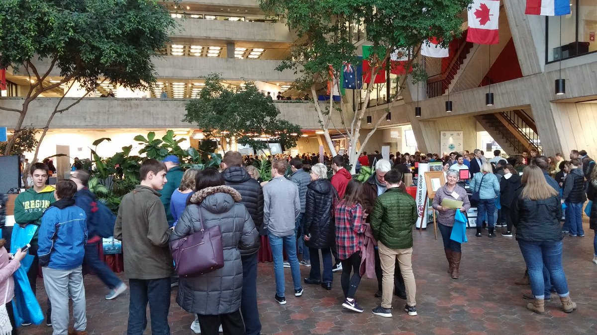 Fermilab's tweet photo. Thanks to everyone who braved the weather to come enjoy a night of science at Fermilab! The #STEM career expo is bustling! https://t.co/wEPBcopdyF